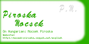 piroska mocsek business card